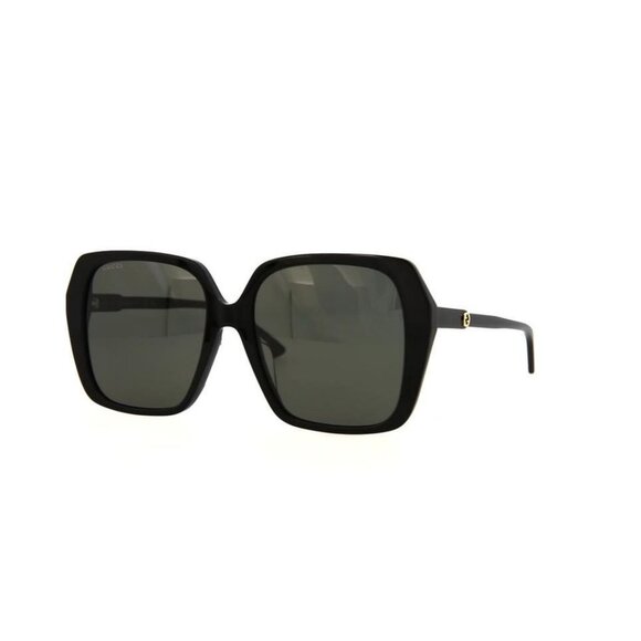 Gucci Womens Square/Rectangle Black Black Grey Fashion Designer Eyewear - Picture 1 of 5